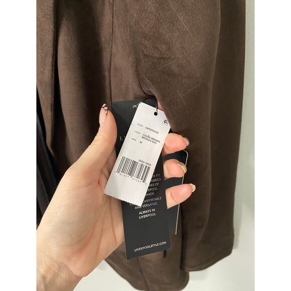 New Liverpool Women's Suede Blazer, Chocolate Brown Size Medium - Picture 2 of 3